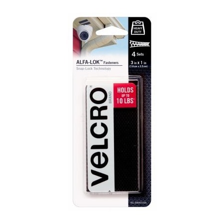 Velcro Brand 4CT BLK Alfa Fasteners VEL-30643-USA